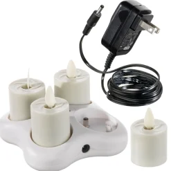 Liown Rechargeable 1.6" Moving Flame Tealight System With Charger 36120