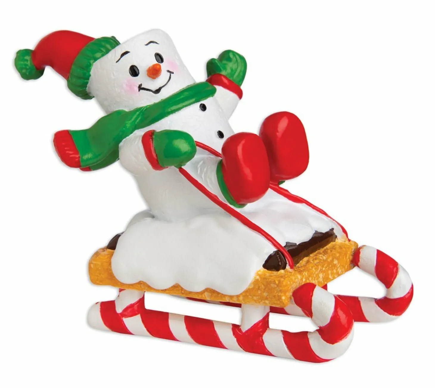Marshmallow Child On Sled Personalized Christmas Ornament MM20018