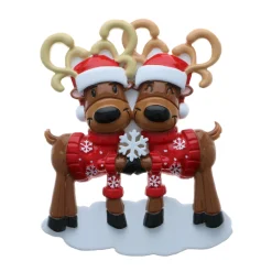 Mr. & Mrs. Reindeer Couple Personalized Christmas Ornament OR2256-2