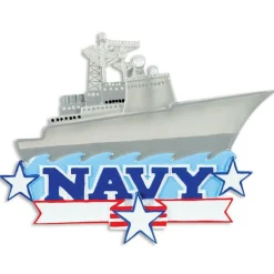Navy Air Craft Carrier Personalized Christmas Ornament OR1394