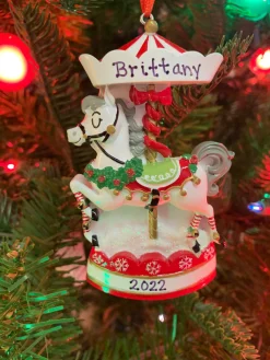 Nostalgic Carousel Personalized Christmas Ornament OR2392