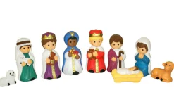 9pc Christmas Blow Mold Child Nativity Set C4660