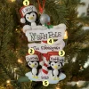 Penguin Family Of 3 At The North Pole Personalized Christmas Ornament OR1739-3