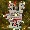 Penguin Family Of 5 At The North Pole Personalized Christmas Ornament OR1739-5