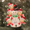 Personalized Christmas Ornament Family Of 5 Building A Snowman OR1367-5