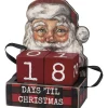 Primitives By Kathy 5.5" Buffalo Check Santa Face Advent Calendar Blocks 110095