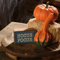 Primitives By Kathy 3" Hocus Pocus Halloween Block Sign 113696