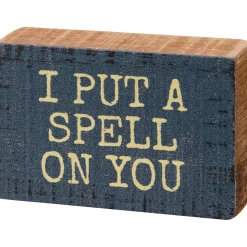 Primitives By Kathy 3" I Put A Spell On You Halloween Sign 113697