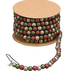 Primitives By Kathy 6' Mini Green And Red Beaded Christmas Tree Garland 21843