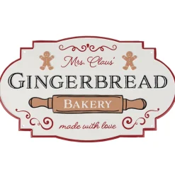 Primitives By Kathy 17" Mrs. Claus Gingerbread Bakery Metal Christmas Sign 119010
