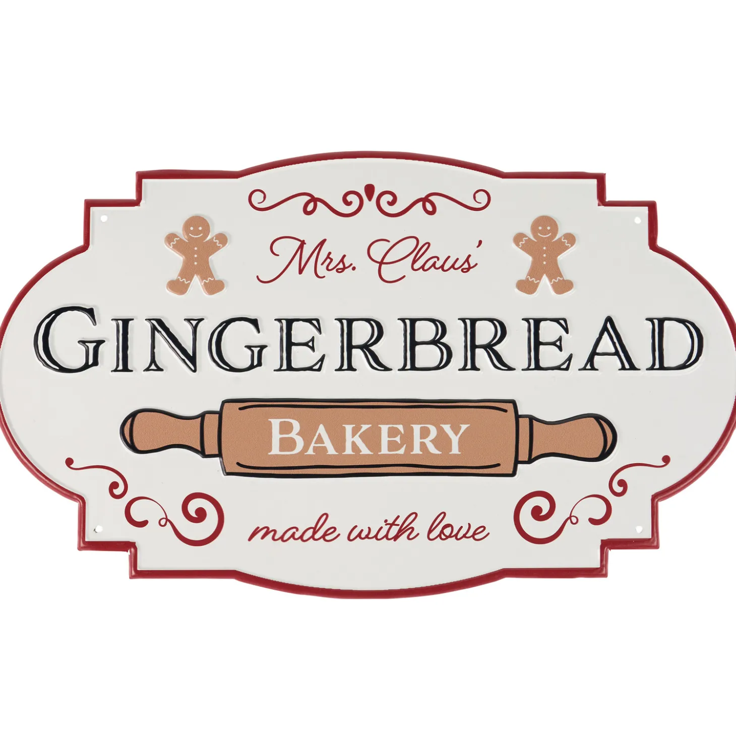 Primitives By Kathy 17" Mrs. Claus Gingerbread Bakery Metal Christmas Sign 119010