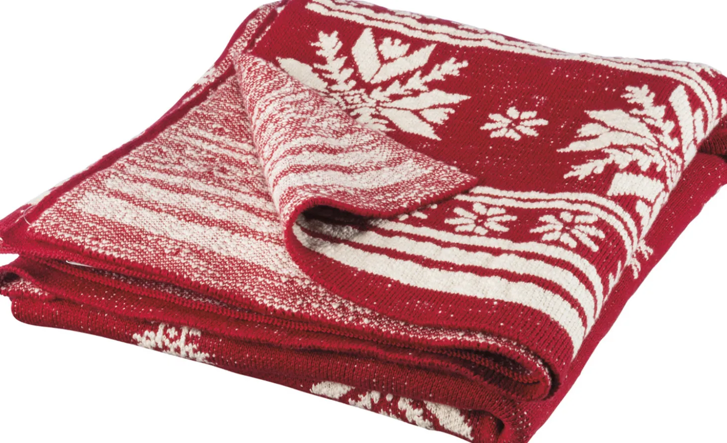 Primitives By Kathy 60" Red And White Nordic Christmas Throw Blanket 37387