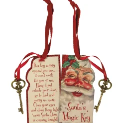 Primitives By Kathy 6" Santa's Magic Key Christmas Ornament 105053