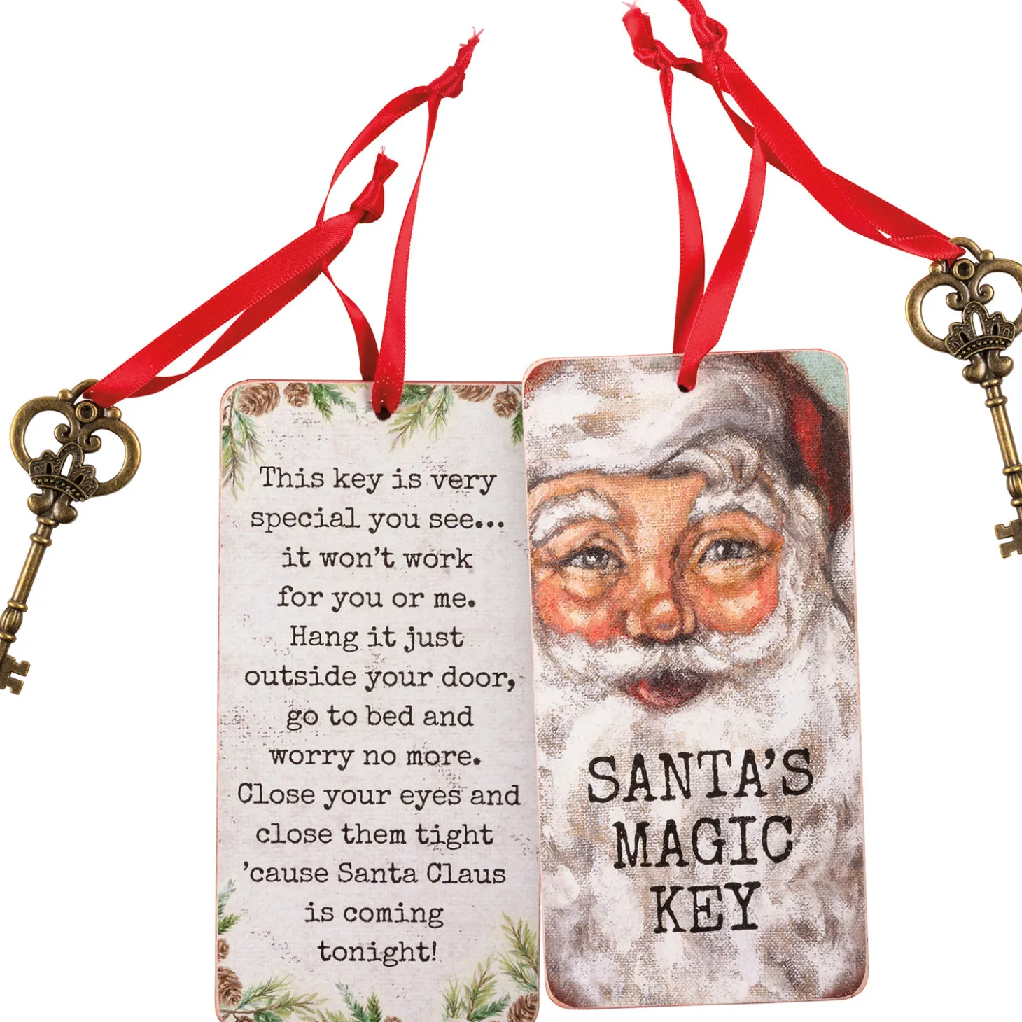 Primitive's By Kathy 6" Santa's Magic Key Christmas Ornament 113542