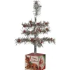 Primitives By Kathy 13" Vintage Silver Tinsel Christmas Tree On Box 105061