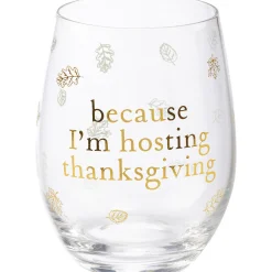 Primitives By Kathy Because I'm Hosting Thanksgiving Wine Glass 115723