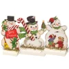 Primitives By Kathy Set Of 3 Retro Snowmen Stand Up Christmas Figures 32297