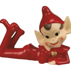 Primitives By Kathy Vintage Inspired Red Pixie Elf Figure