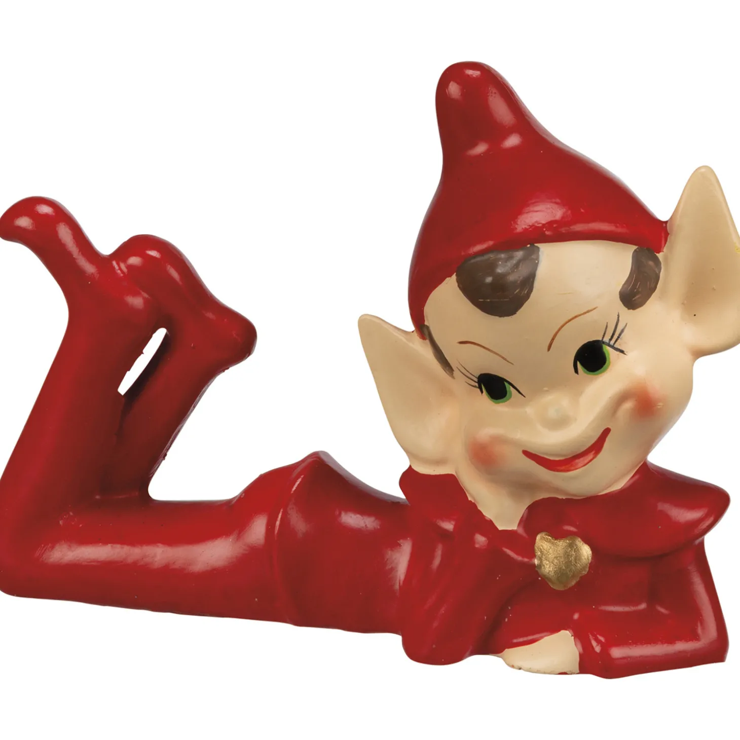 Primitives By Kathy Vintage Inspired Red Pixie Elf Figure