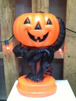 Pumpkin And Black Cat Blow Mold H3077