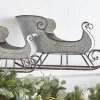 Raz 16.5" & 24.5" Galvanized Distressed Metal Sleighs Set Of 2 Christmas Decoration 4128884