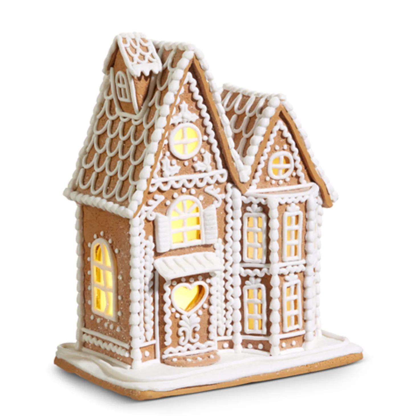 Raz 10.5", 12", Or 23" Large Traditional Lighted Christmas Gingerbread House With White Icing