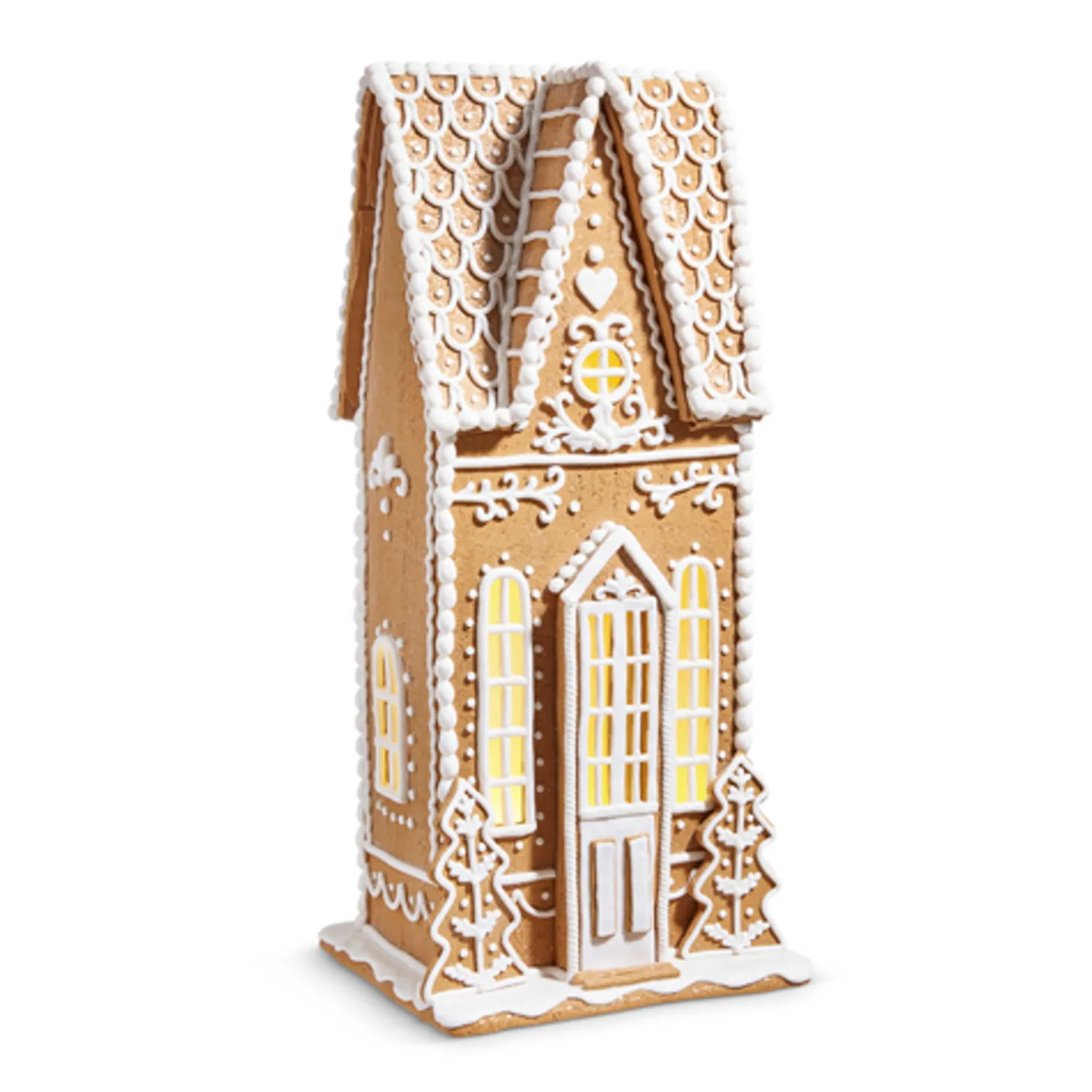 Raz 10.5", 12", Or 23" Large Traditional Lighted Christmas Gingerbread House With White Icing