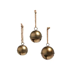 Raz 7.75", 10.5", Or 13.75" Antiqued Gold Jingle Bell Metal Christmas Ornament