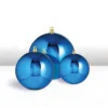 Raz 3", 4", Or 6" Large Blue Shiny Ball Christmas Ornaments