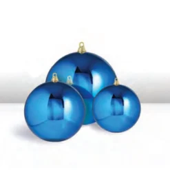Raz 3", 4", Or 6" Large Blue Shiny Ball Christmas Ornaments