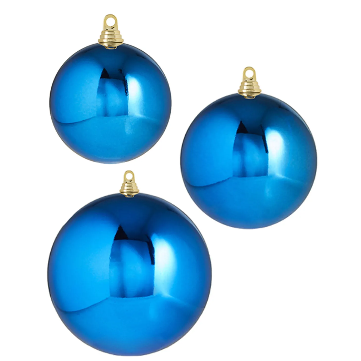 Raz 3", 4", Or 6" Large Blue Shiny Ball Christmas Ornaments