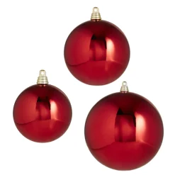Raz 3", 4", Or 6" Large Red Shiny Ball Christmas Ornaments
