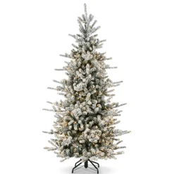 Raz 7.5', 9', Or 12' O Tannenbaum Snowy Rocky Mountain Spruce Christmas Tree With LED Lights