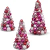 Raz 10", 13", Or 15.5" Pink And Silver Ball Ornament Christmas Tree Decoration