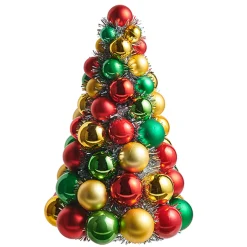 Raz 10", 13", Or 15.5" Red, Green And Gold Ball Ornament Christmas Tree