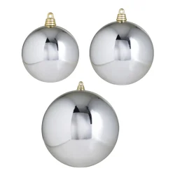 Raz 3", 4", Or 6" Silver Shiny Ball Christmas Ornaments