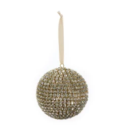 Raz 3.5", 4.5", Or Large 6" Pave Crystal And Gold Ball Christmas Ornament