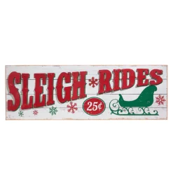 Raz 28" Sleigh Rides Christmas Wall Sign 4312375