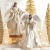 Raz 16" African American White And Gold Angel Christmas Tree Topper 4115551