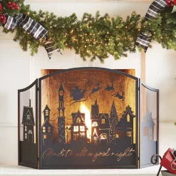 Raz 48" And To All A Good Night Christmas Fireplace Screen 4117027