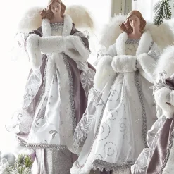 Raz 16" Angel Christmas Tree Topper Grey Or White 4315546