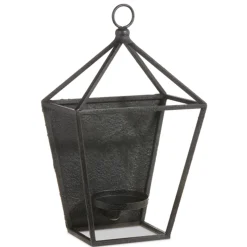 Raz 17" Antique Black Metal Lantern Candle Holder 4354204