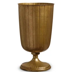 Raz 12" Antique Gold Metal Vase Christmas Decoration 4428124