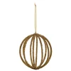 Raz 5" Antiqued Gold Beaded Ball Christmas Ornament 4424069