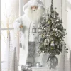 Raz 37" Arctic Winter White Santa With Lighted Tree Christmas Decoration 4415588