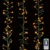 Raz 15' Battery Operated Cluster Garland Green Wire With White Compact Christmas Lights G3937045