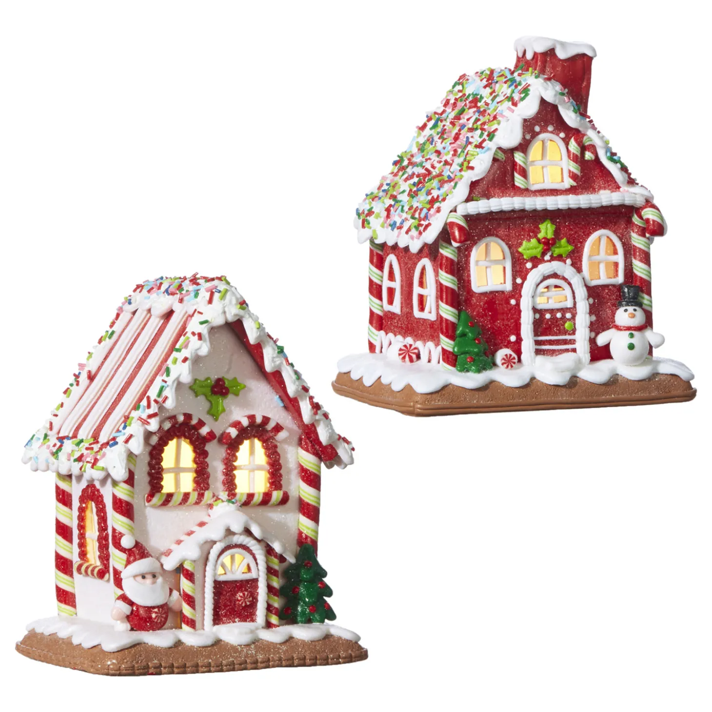 Raz 7.25" Battery Operated LED Lighted Claydough Gingerbread House Christmas Figure 4016097