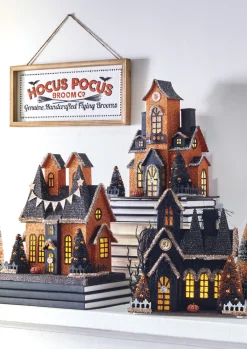 Raz 12.25" Battery Operated Lighted Haunted House Halloween Decoration 4012528