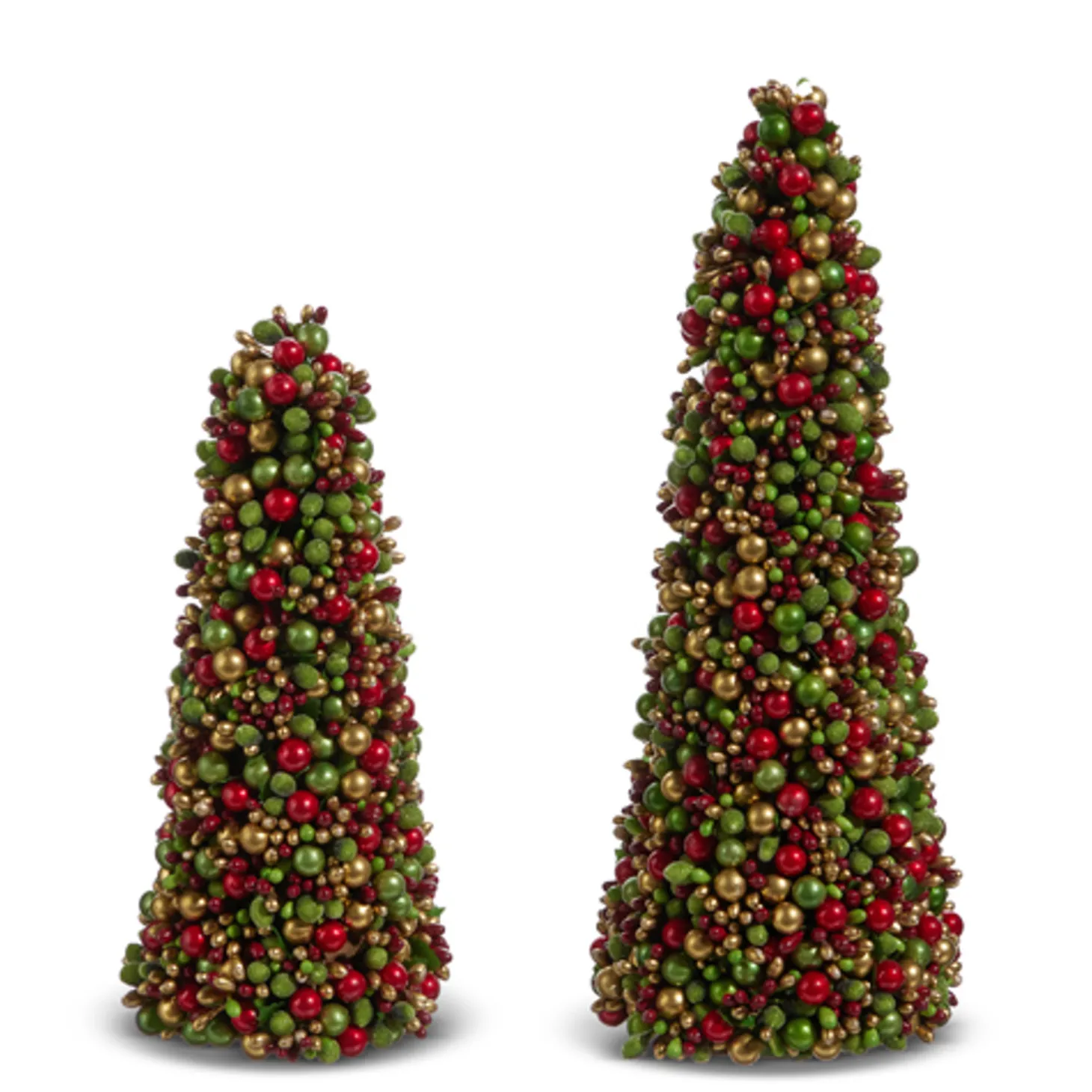 Raz 12" Beaded Berry Cone Christmas Tree Decoration Set Of 2 4410113