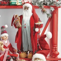 Raz 18" Bedtime African American Santa With Plate Of Cookies Christmas Figure 4115558